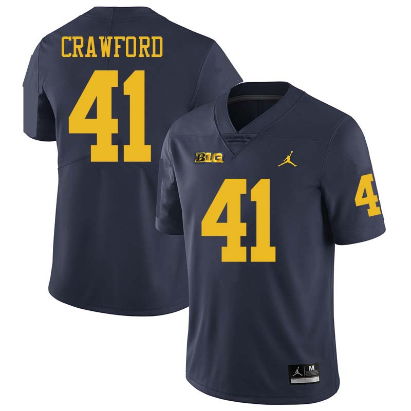 Jordan Brand Men #41 Kekoa Crawford Michigan Wolverines College Football Jerseys Sale-Navy